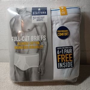 Stafford JCPenney Men's Full-Cut Briefs 6+1 Pair Free Blended Cotton New Medium.